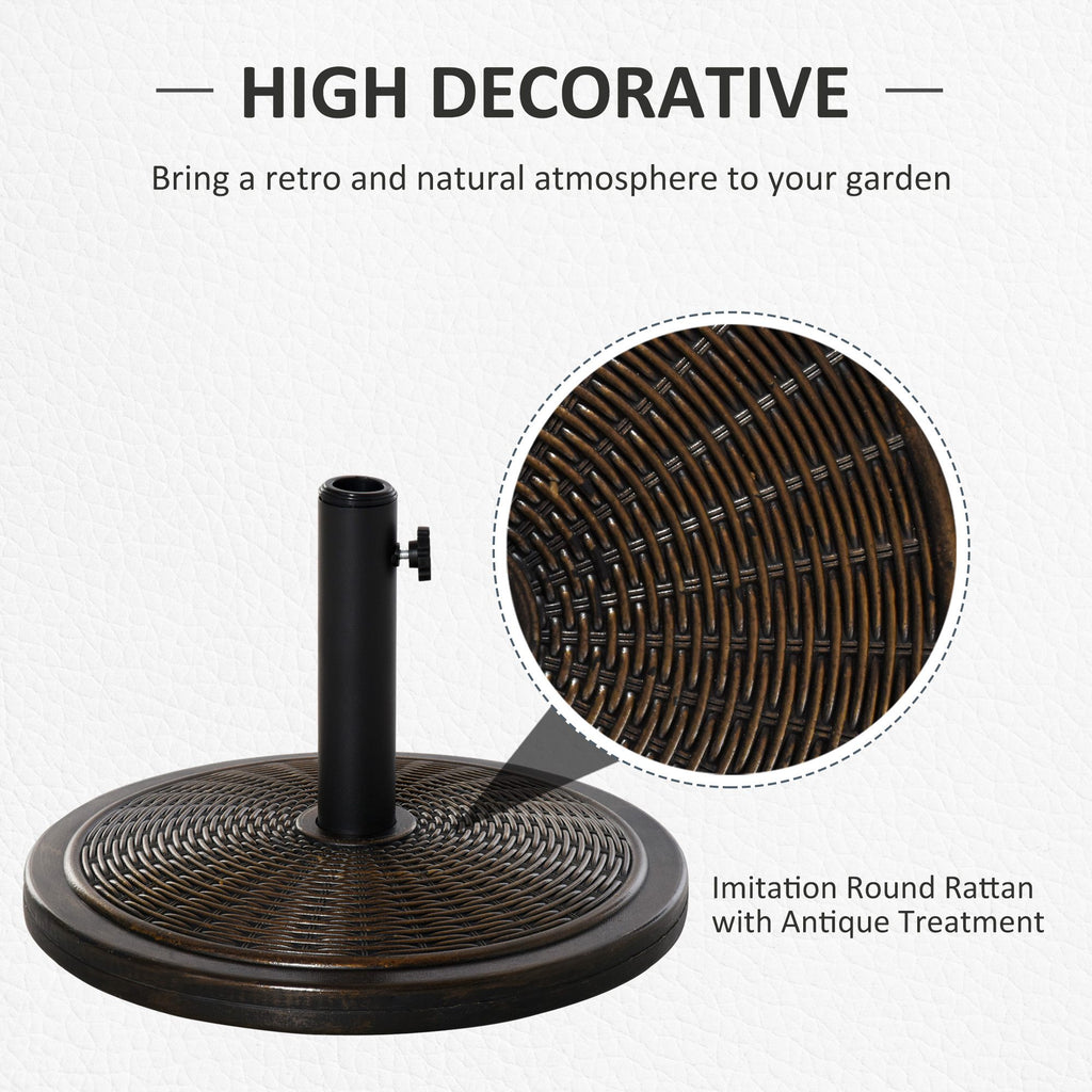 29LBS Offset Patio Umbrella Cement Base Stand Cantilever Parasol Holder Weight, Fits Î¦1.4", Î¦1.5", Î¦1.9", Black