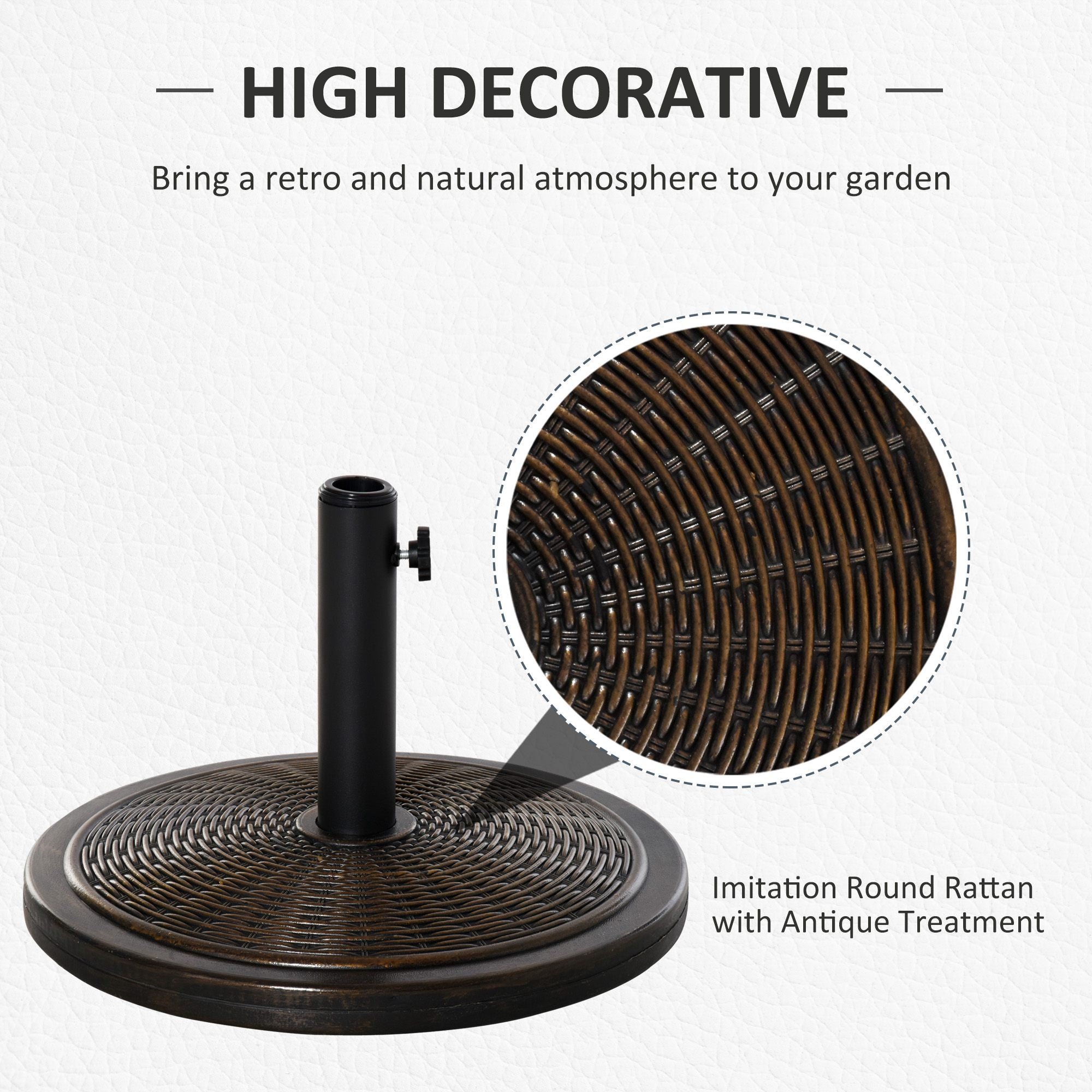 29LBS Offset Patio Umbrella Cement Base Stand Cantilever Parasol Holder Weight, Fits Î¦1.4", Î¦1.5", Î¦1.9", Black