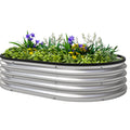 Galvanized Raised Garden Bed, 4 x 3 x 1 ft Modular Metal Garden Beds with Rubber Strip Edging, Silver