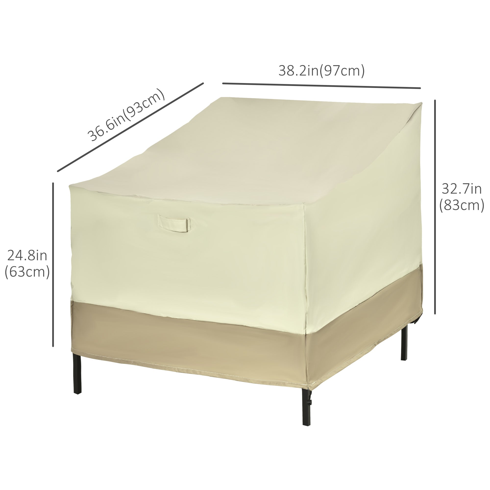 38.2-Inch Waterproof Single Seat Chair Sofa Cover Outdoor Garden Patio Furniture Protector