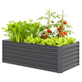 6' x 3' x 2' Raised Garden Bed, Galvanized Planter Box for Growing Flowers, Herbs and Vegetables, Dark Grey