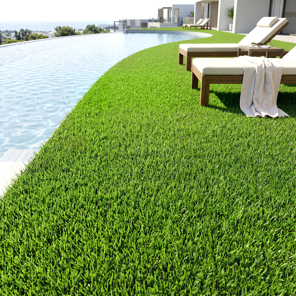 Artificial Grass 10' x 3' (30 Square Feet), Fake Grass Turf with UV Protection, Drain Holes for Rain, Green