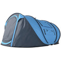 4 Person Camping Tent, Easy Pop Up Tent with Doors, Windows and Carry Bag, Automatic Setup Tent for Hiking, Blue