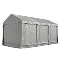 20' x 10' Portable Shed, Outdoor Storage Shed Tent with Roll-up Zipper Door and Removable Sidewalls, Light Grey