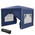 10'x10' Outdoor Pop Up Party Tent Wedding Gazebo Canopy with Carrying Bag (Blue)