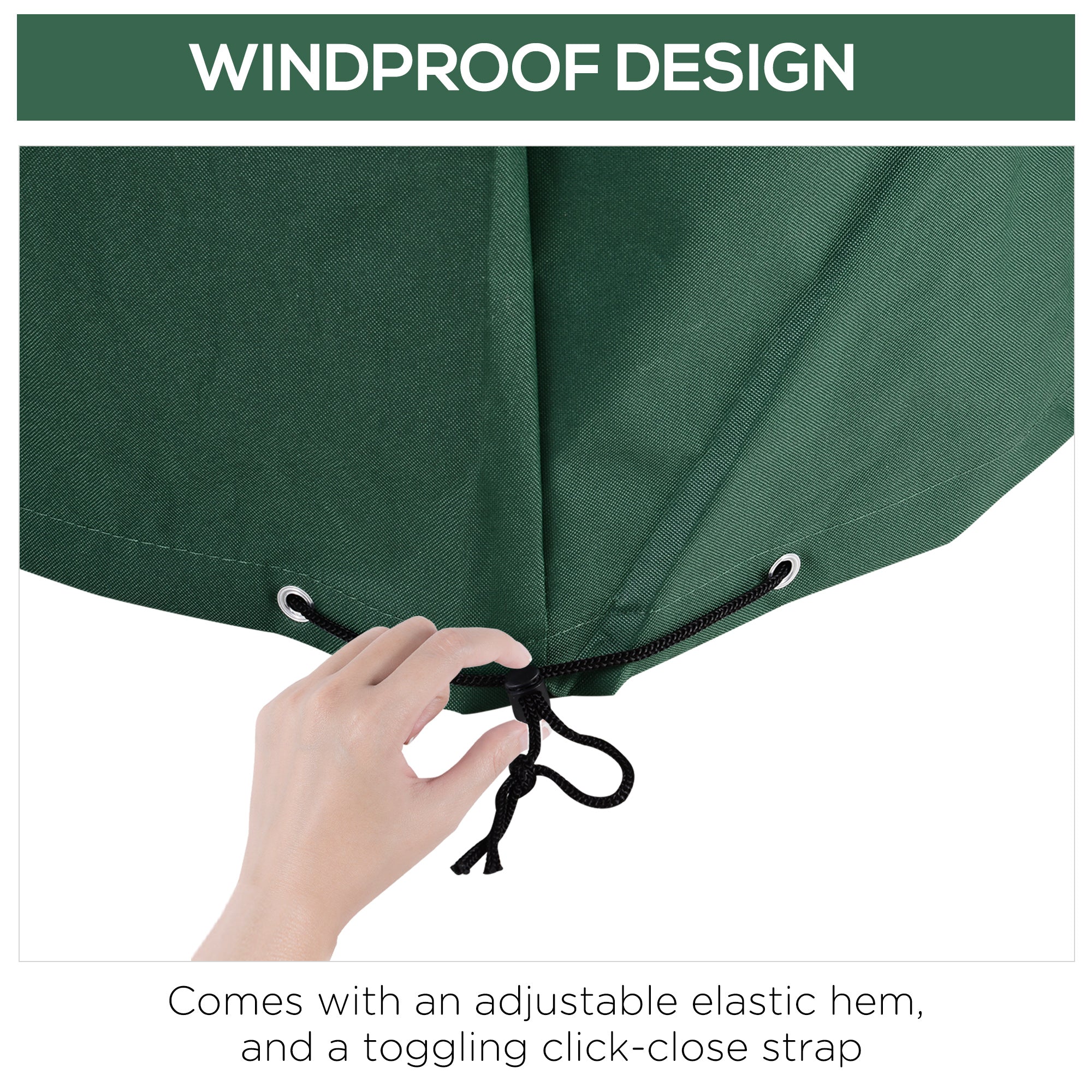 Patio Furniture Covers, Waterproof, Windproof and Anti-UV 300D Oxford Fabric Large Outdoor Furniture Cover for Outdoor Sectional Sofa Set, 97" x 65" x 26", Green