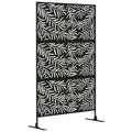 Metal Outdoor Privacy Screen, Decorative Outdoor Divider with Stand and Expansion Screws, Freestanding Privacy Panel for Garden Deck Pool Hot Tub, Willow Branch Style