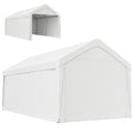 Carport, 10 x 20 ft Portable Garage with 2 Roll-Up Doors and Removable Sidewalls for Car, Truck, Boat, White