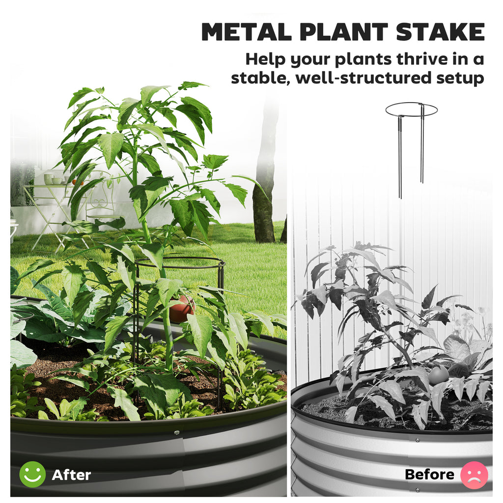 5' x 3' x 1' Large Outdoor Planter Box, Galvanized Raised Garden Bed with Metal Plant Stake, Dark Grey