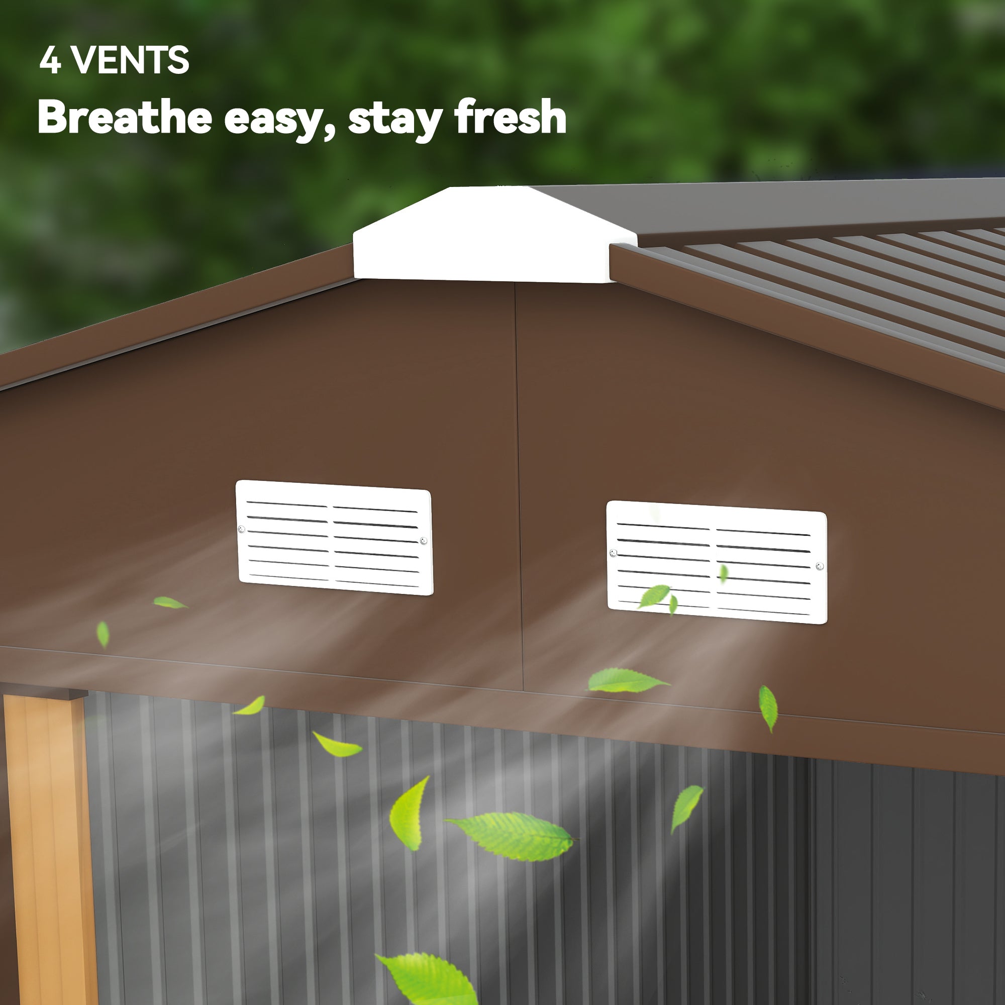 11' x 13'Garden Storage Shed w/ Foundation Kit Metal Tool Storage House w/ Double Doors Yellow