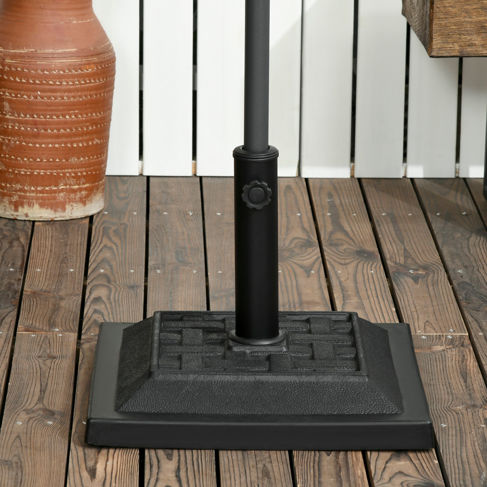 26 lb Heavy Duty Patio Umbrella Base, Square Resin Market Umbrella Stand for Outdoor, Garden, Backyard, Black