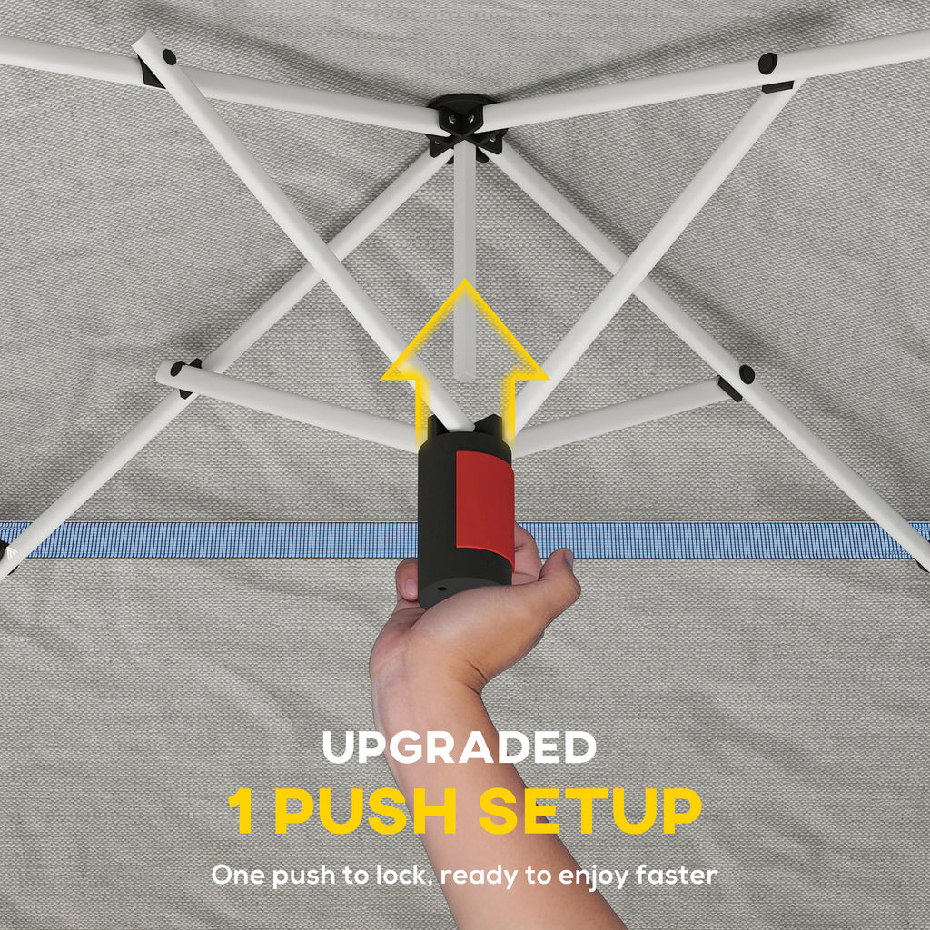 11.5 x 11.5 ft Pop Up Canopy Tent with 1-Button Push Easy Setup, UPF 50+ 2-Tier Instant Canopy with Carry Bag, Dark Grey