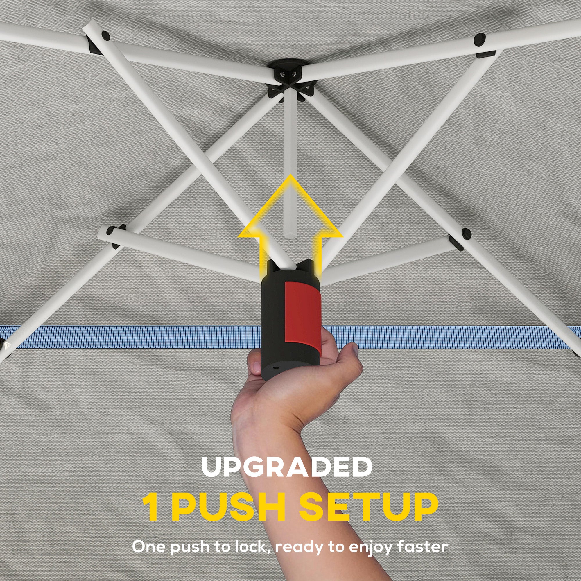 11.5 x 11.5 ft Pop Up Canopy Tent with 1-Button Push Easy Setup, UPF 50+ 2-Tier Instant Canopy with Carry Bag, Dark Grey