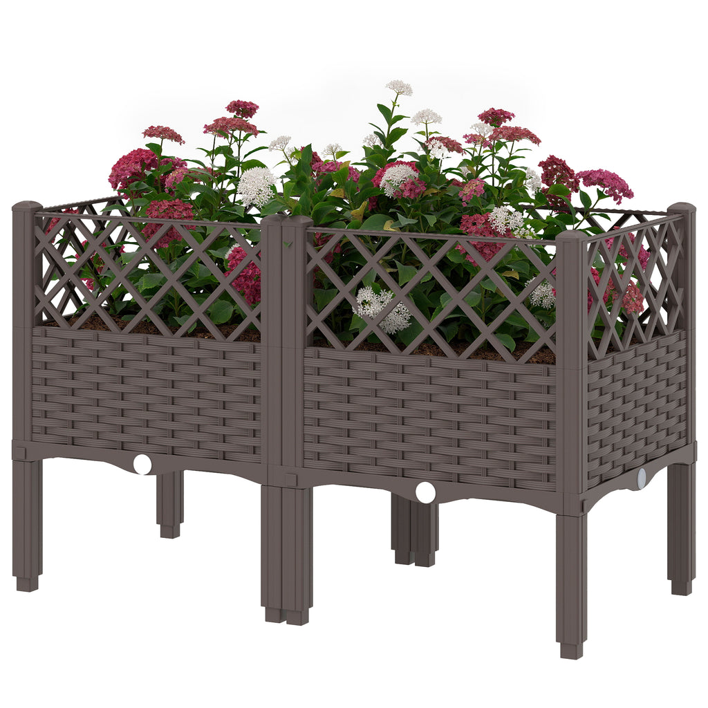 Raised Garden Bed with Legs, Self Watering Elevated Planter Boxes with Drainage Holes, 31.5" x 15.7" x 20.3"
