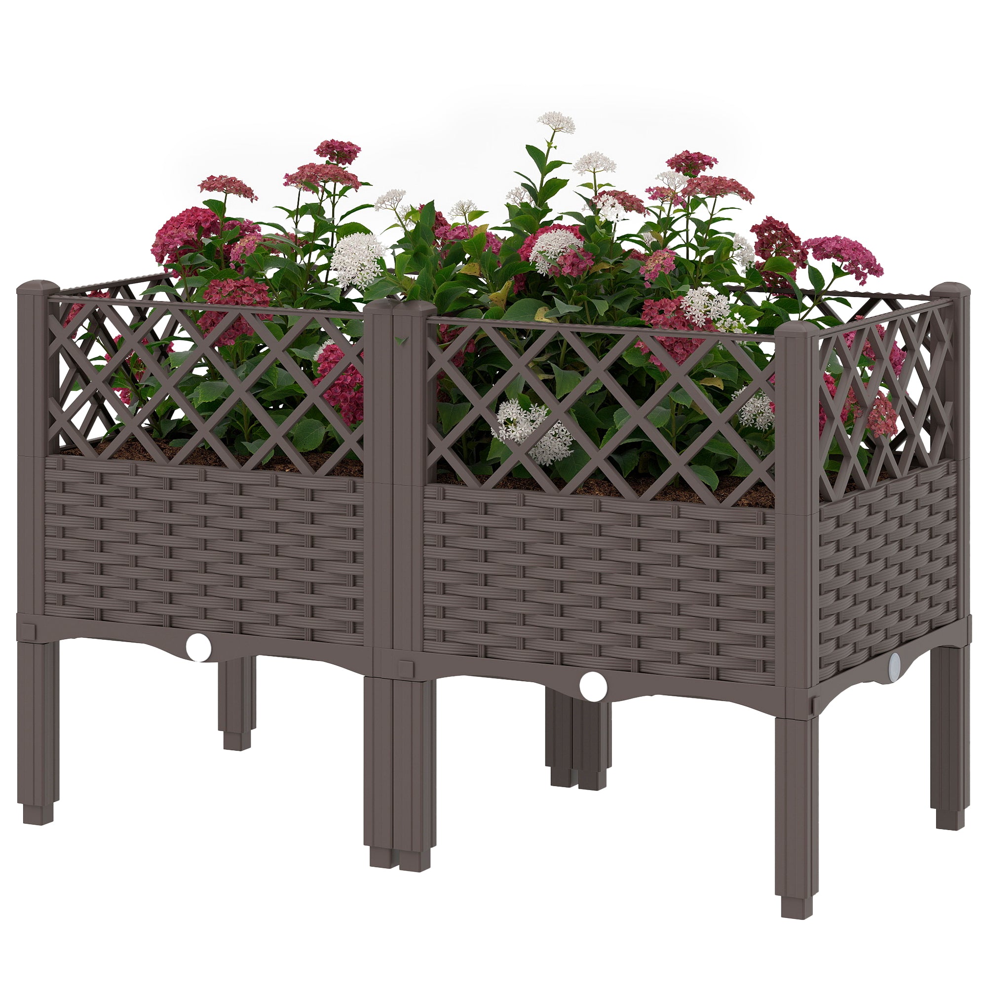 Raised Garden Bed with Legs, Self Watering Elevated Planter Boxes with Drainage Holes, 31.5" x 15.7" x 20.3"