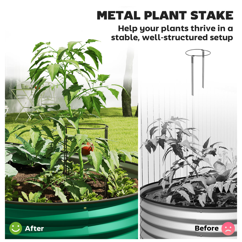 5' x 3' x 1' Large Outdoor Planter Box, Galvanized Raised Garden Bed with Metal Plant Stake, Green