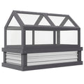 Raised Garden Flower Bed Kit with Greenhouse, Wooden Cold Frame Planter with Open Roofs, 48" x 24" x 32", Grey