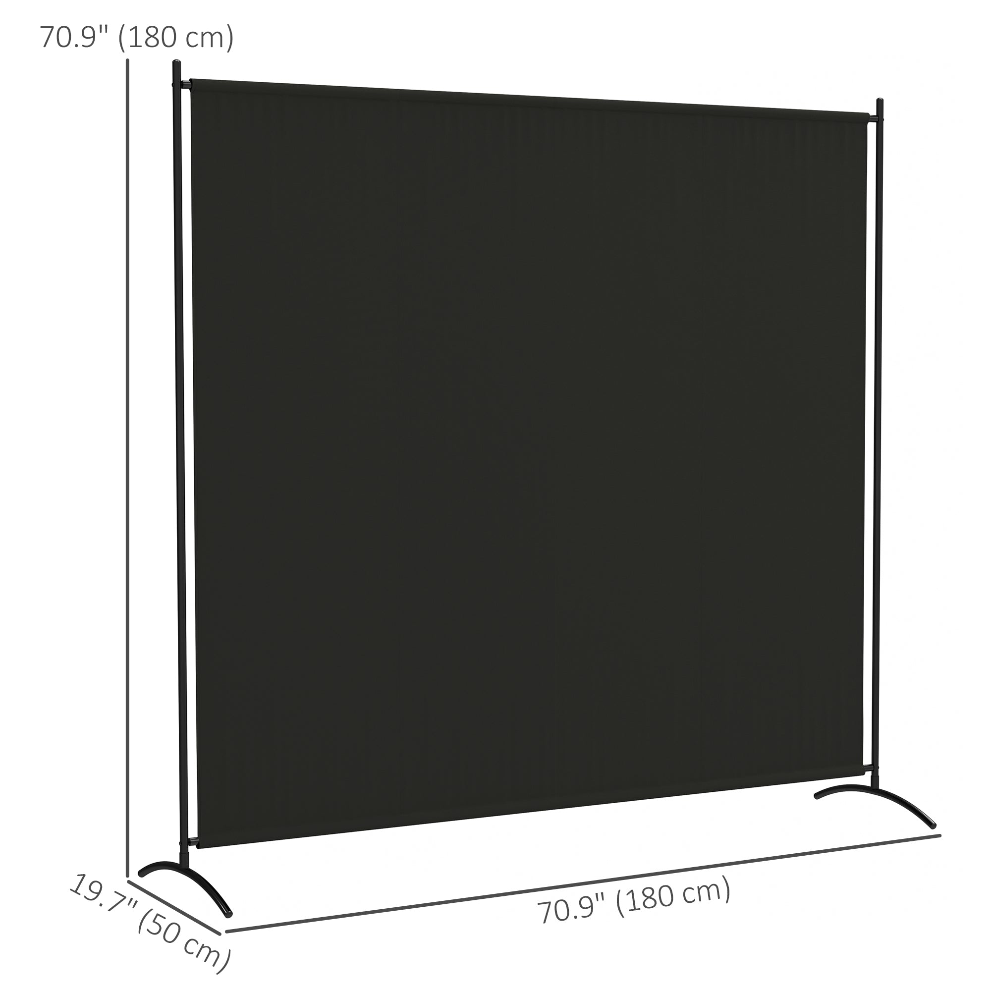 Single Panel Room Divider, UV30+ Privacy Screen, Indoor Outdoor Privacy Panel with Stable Base, Black