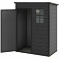 5 x 3FT Garden Shed with Floor, Outdoor Storage Shed with Lockable Door, Window and Vent for Backyard, Patio, Dark Grey
