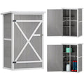 29.9"x21.7"x45.3" Garden Storage Shed with Asphalt Roof, Outdoor Storage Cabinet w/ Shelves, Grey