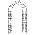 8.7FT Garden Arch Trellis, Outdoor Wedding Arbor for Ceremony with Scrollwork Design for Climbing Roses, Vines and Plants