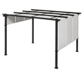 10' x 12' Metal Pergola, Outdoor Pergola with Retractable Canopy, for Garden, Patio, Backyard, Deck