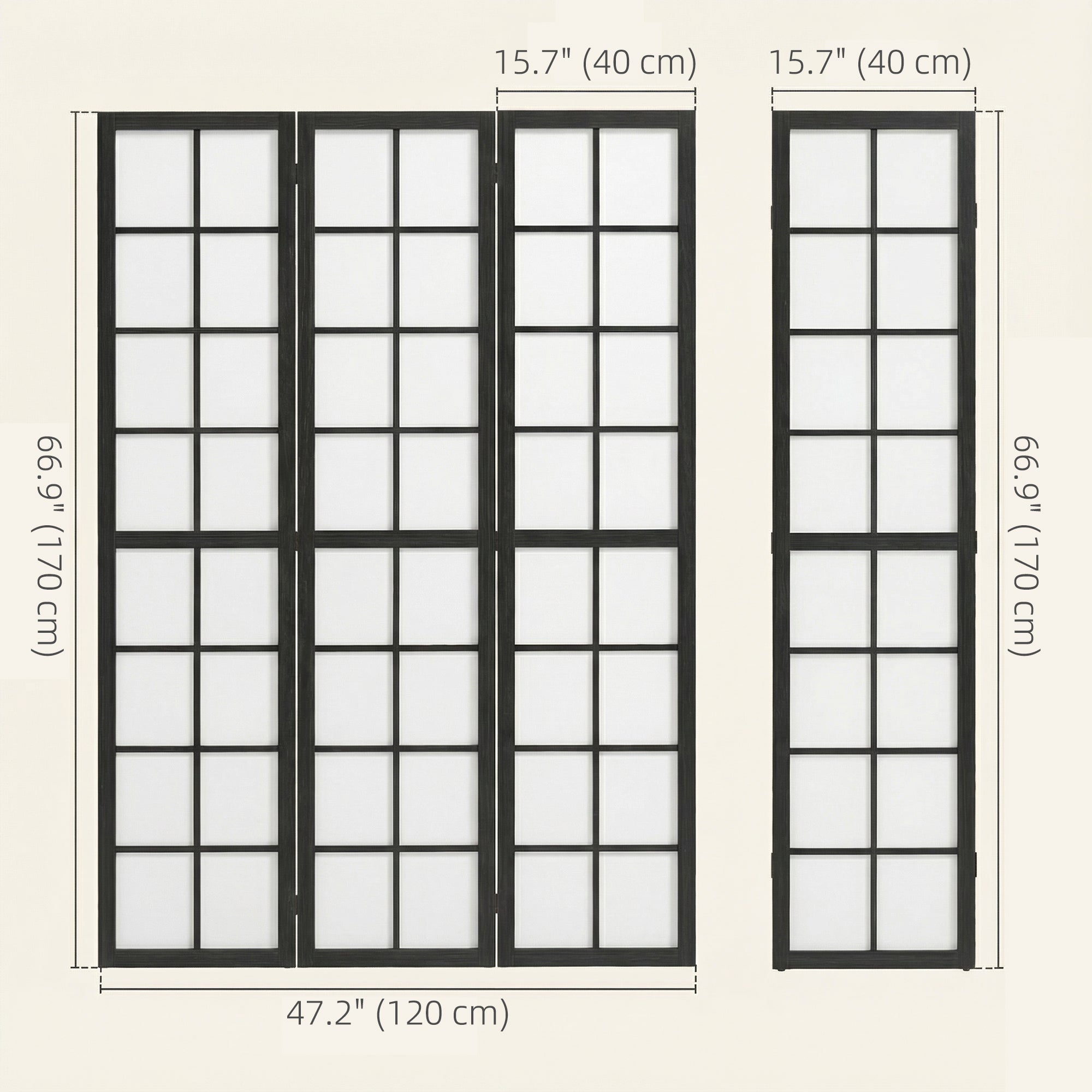 3 Panel Room Divider, 5.6 ft Folding Wall Divider Room Partition for Home Office, Bedroom, Black