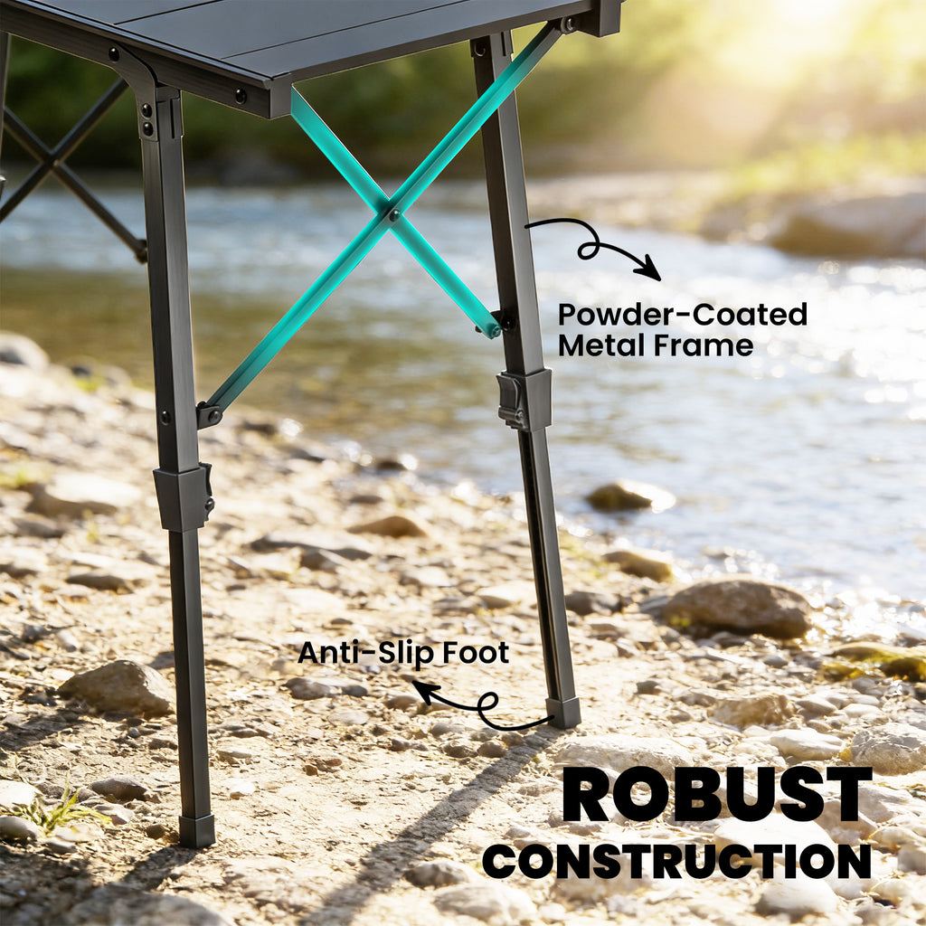 Folding Picnic Table Heavy Duty Camping Table with Removable Plates Non-slip Feet for Outdoor BBQ