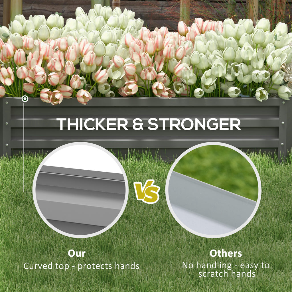 Galvanized Raised Garden Bed, Outdoor Planter Box for Vegetables, Flowers, Herbs, 4' x 2' x 1', Light Grey