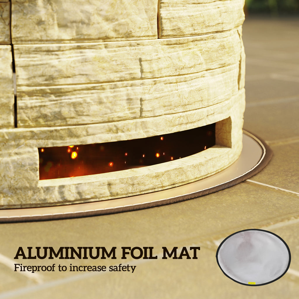 Smokeless Fire Pit, Portable Camping Bonfire Stove with Mat for Backyard Patio Picnic, Magnesium Oxide, Yellow