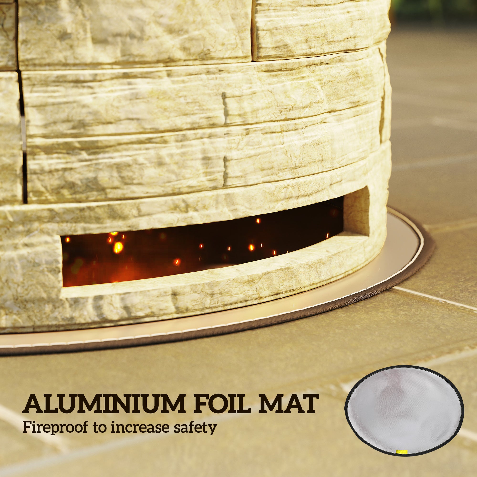Smokeless Fire Pit, Portable Camping Bonfire Stove with Mat for Backyard Patio Picnic, Magnesium Oxide, Yellow