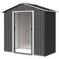6.5x3.5ft Metal Garden Storage Shed for Outdoor Tool Storage with Double Sliding Doors and Vents, Dark Grey