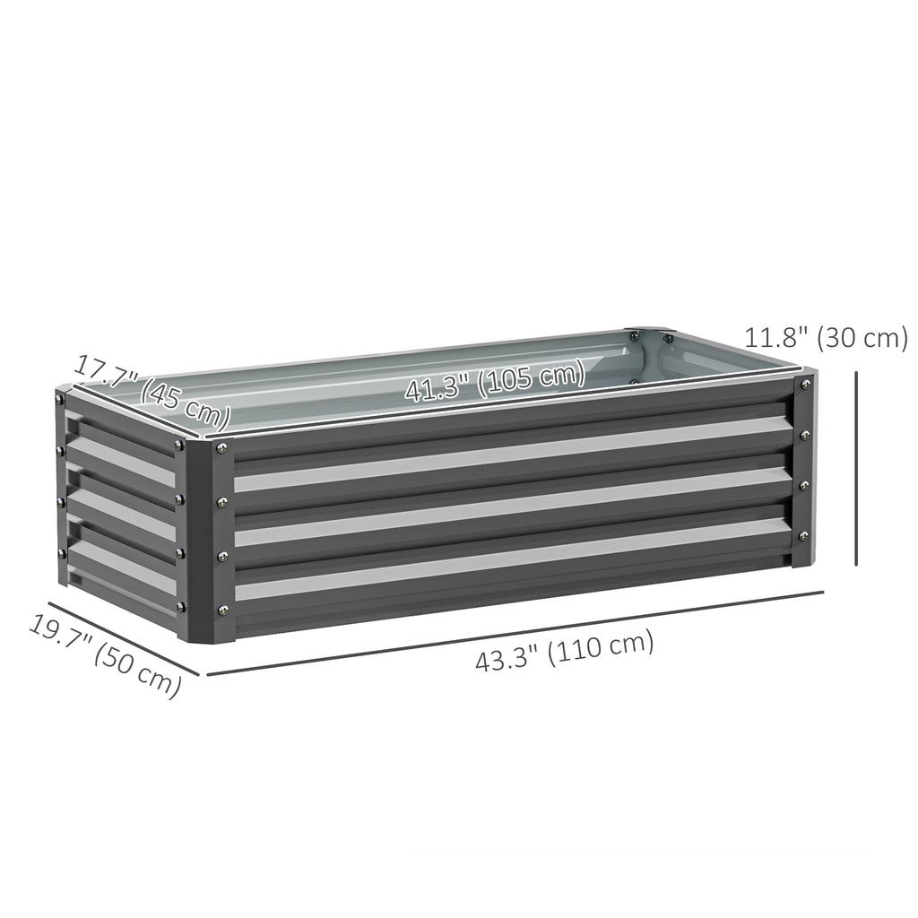 Galvanized Raised Garden Beds, Outdoor Planter Box, Set of 2, for Flowers, Herbs and Vegetables, Light Grey