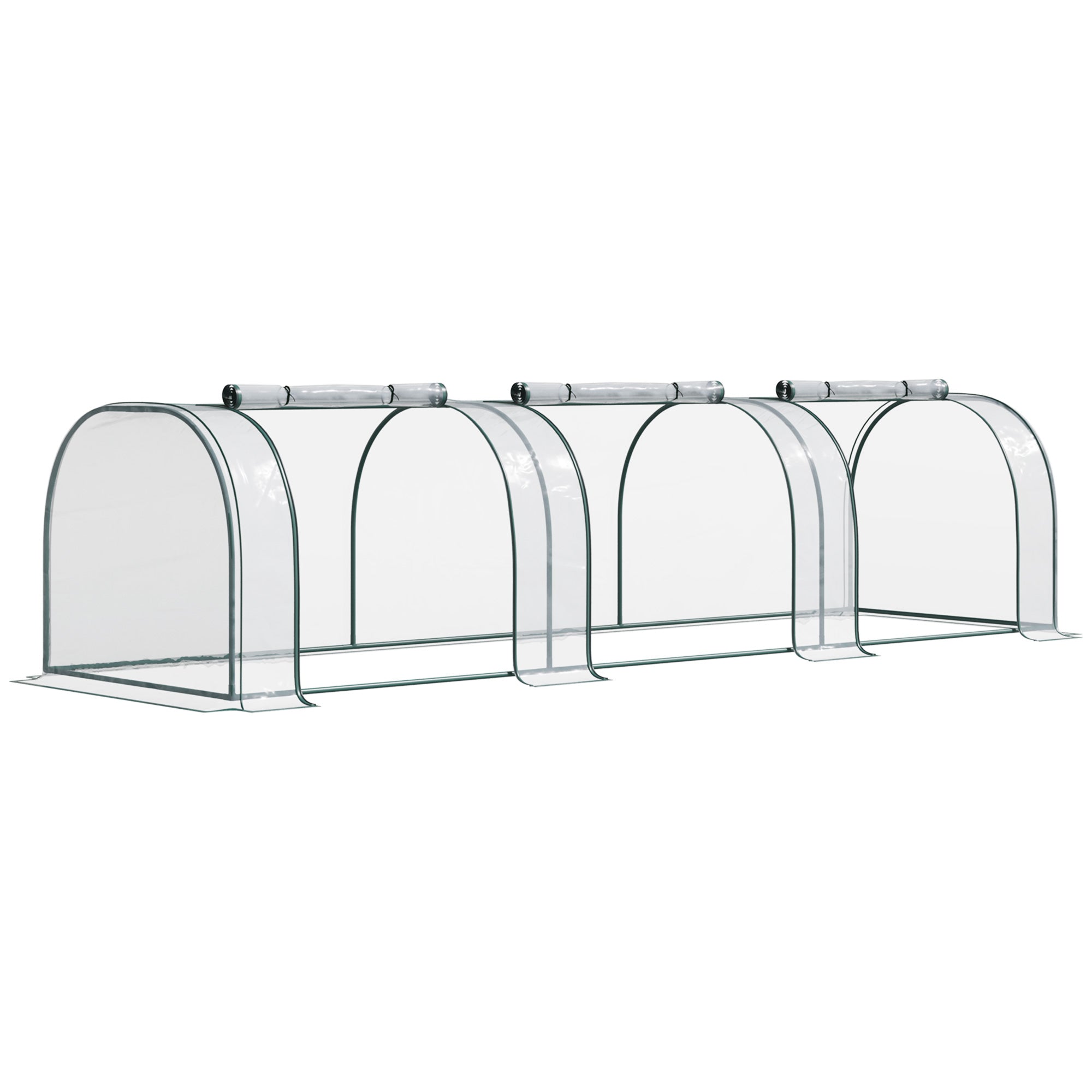 138"x39"x32" Transparent PVC Mini Tunnel Greenhouse Garden Green Grow Shed Portable Plant Flower Warm House Steel Frame Zipped Doors