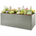 5' x 3' x 2' Raised Garden Bed, Galvanized Planter Box for Growing Flowers, Herbs and Vegetables, Light Grey