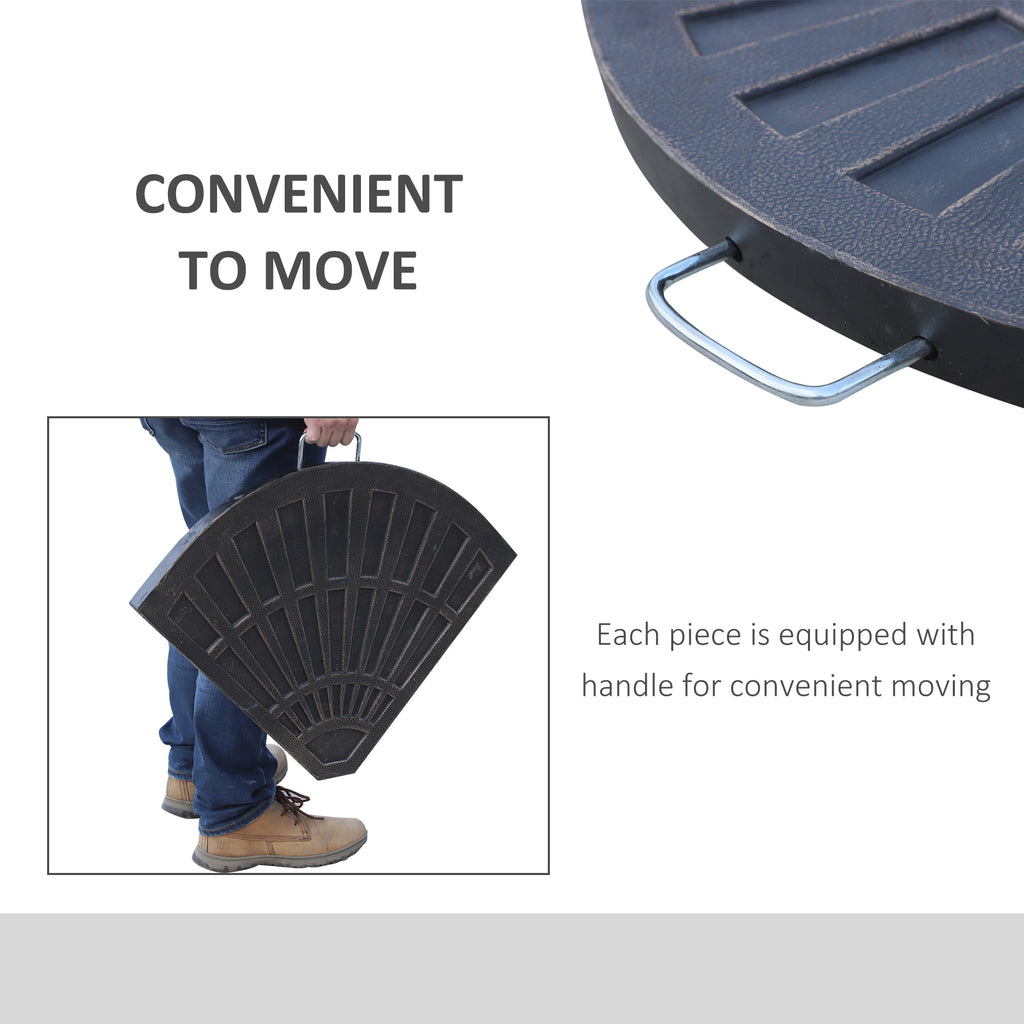 2pc Portable Umbrella Base Weights 61.6lbs Resin Flabelliform Garden Parasol Base Outdoor Patio Umbrella Stand Holder Weights, Bronze