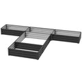 Steel Raised Garden Bed, Set of 5 Large Box Planters for Outdoor Plants Vegetables Flowers Herbs, 8x8x1ft, Dark Grey
