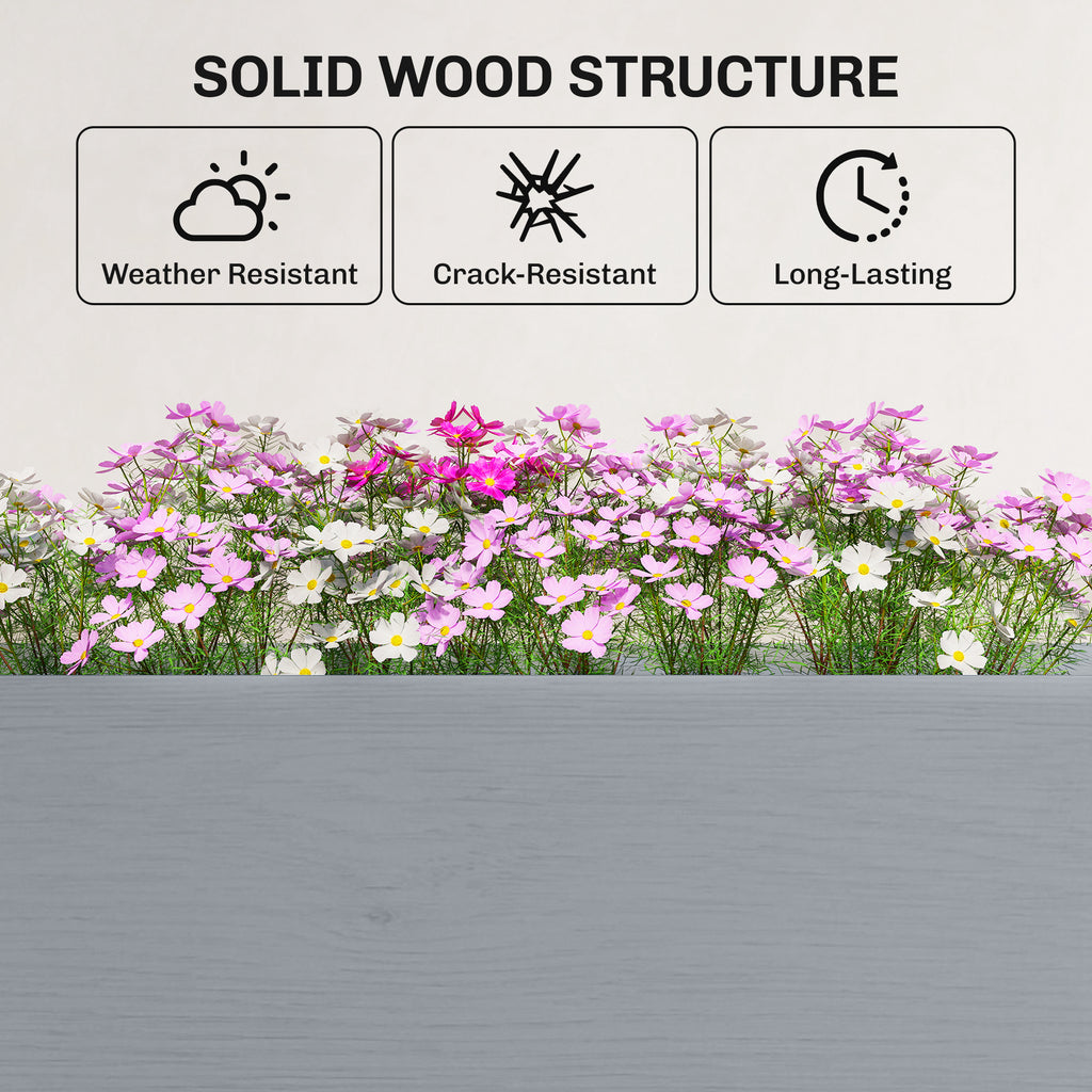 Wooden Raised Garden Bed with Legs, 72" x 23" x 30" Elevated Outdoor Planter Box with 6 Drainage Holes
