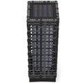 Wicker Solar Outdoor Lamp, Decorative Floor Lamp with Auto On/Off LED Lights, IP44 for Patio, Porch, Pathway, Grey