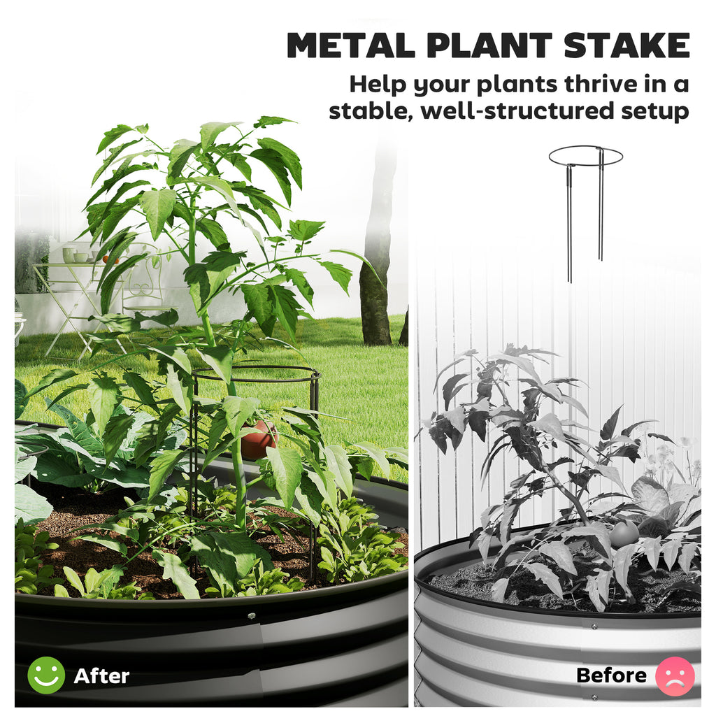 5' x 3' x 1' Large Outdoor Planter Box, Galvanized Raised Garden Bed with Metal Plant Stake, Black