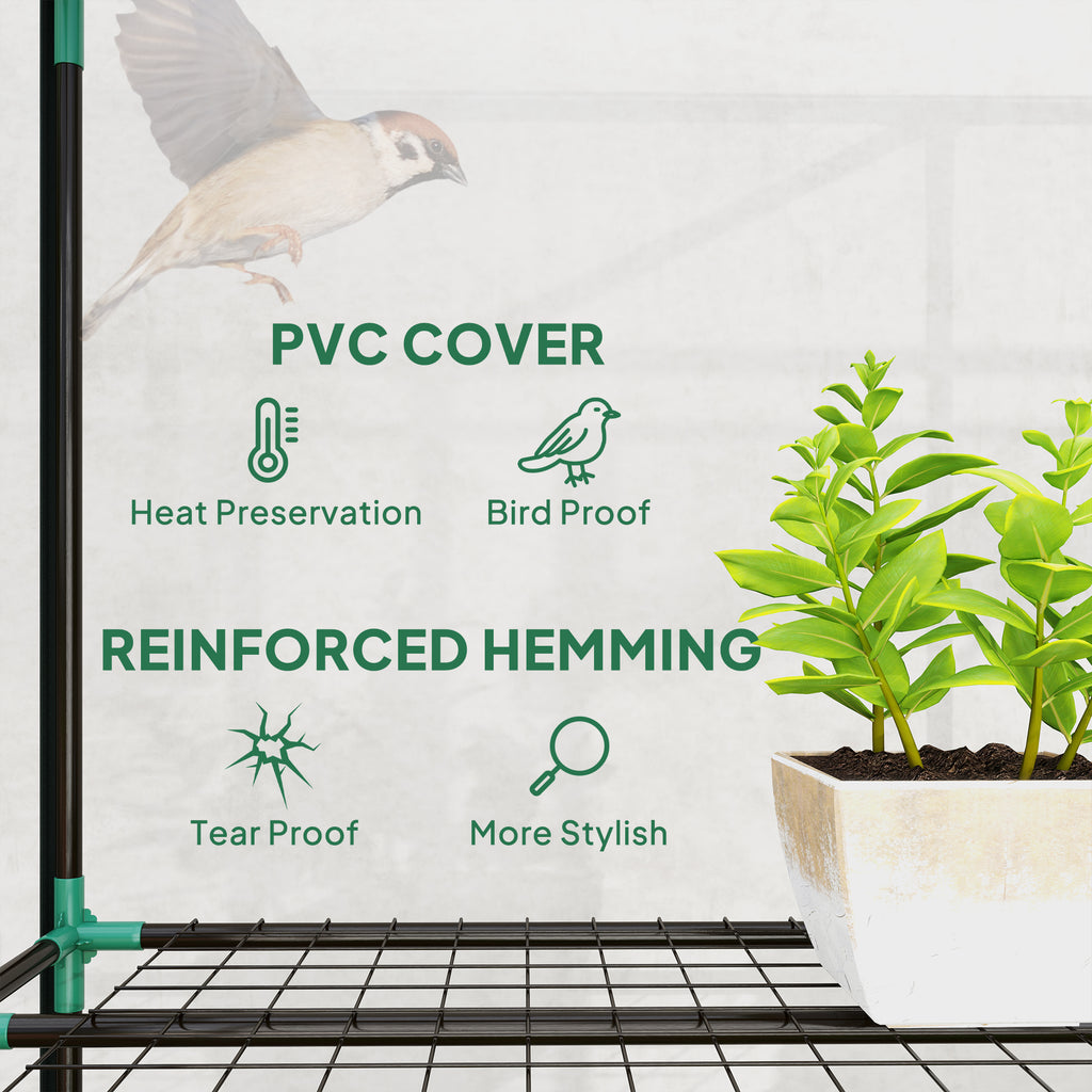 5 Tier Mini Greenhouse, Portable Outdoor Flower Stand with Shelf Clips, Indoor Greenhouse with Steel Frame, Transparent, 27.25" x 19.25" x 76", Clear
