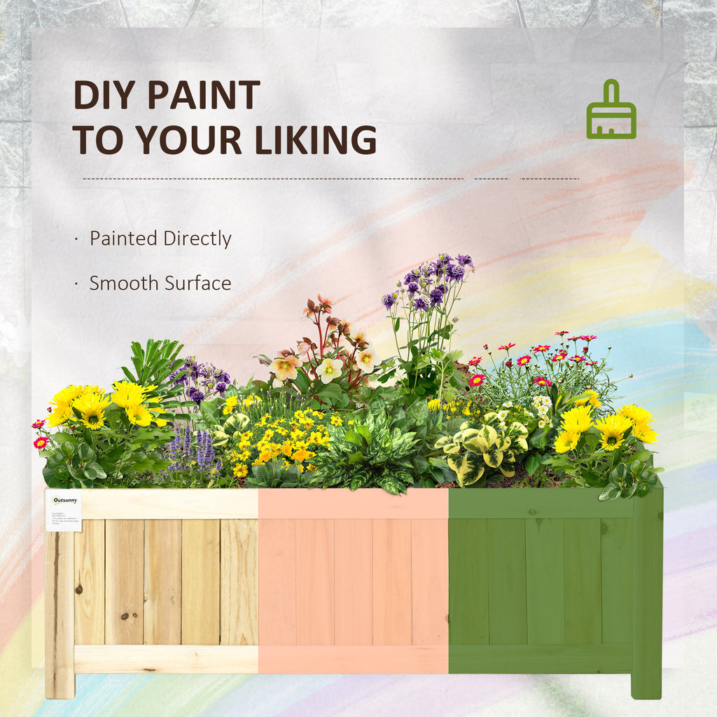 Foldable Elevated Planter Box, Wooden Raised Garden Bed for Backyard, Patio to Grow Vegetables, Herbs, Flowers, Natural