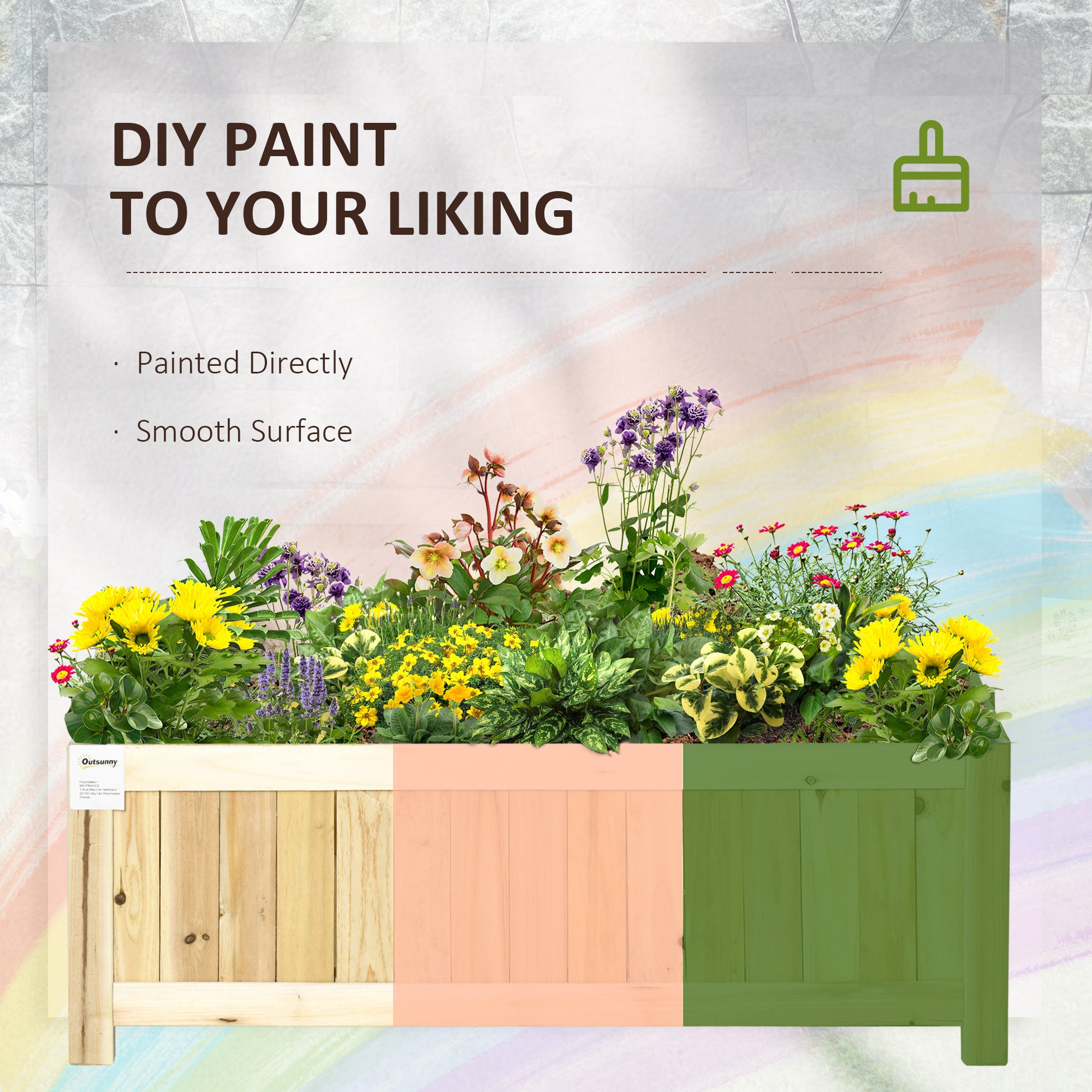Foldable Elevated Planter Box, Wooden Raised Garden Bed for Backyard, Patio to Grow Vegetables, Herbs, Flowers, Natural
