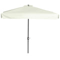 7.5ft Half Umbrella Semi Patio Parasol with Crank Handle, Top Vent for Garden, Balcony- NO BASE INCLUDED, Cream
