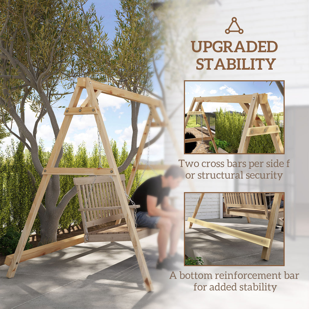 770lbs Porch Swing Frame, Heavy Duty A-Frame Hanging Chair Stand Only with Reinforced Bars for Porch, Garden, Backyard