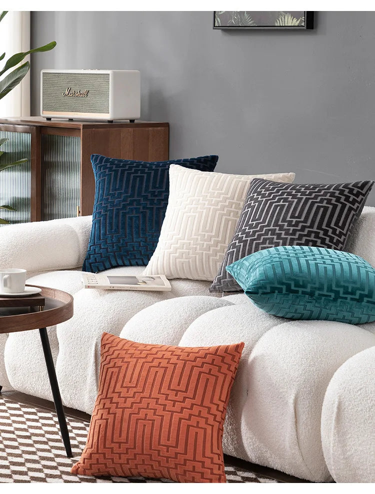 Luxury Geometric Velvet Throw Pillow Cover