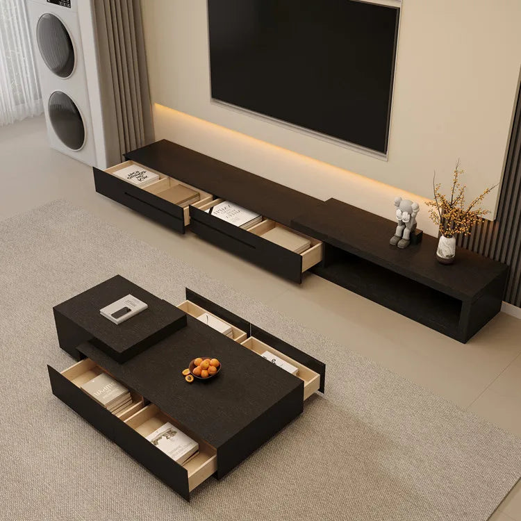 Retractable TV Cabinet with Drawers – Modern Vertical Storage & Entertainment Center