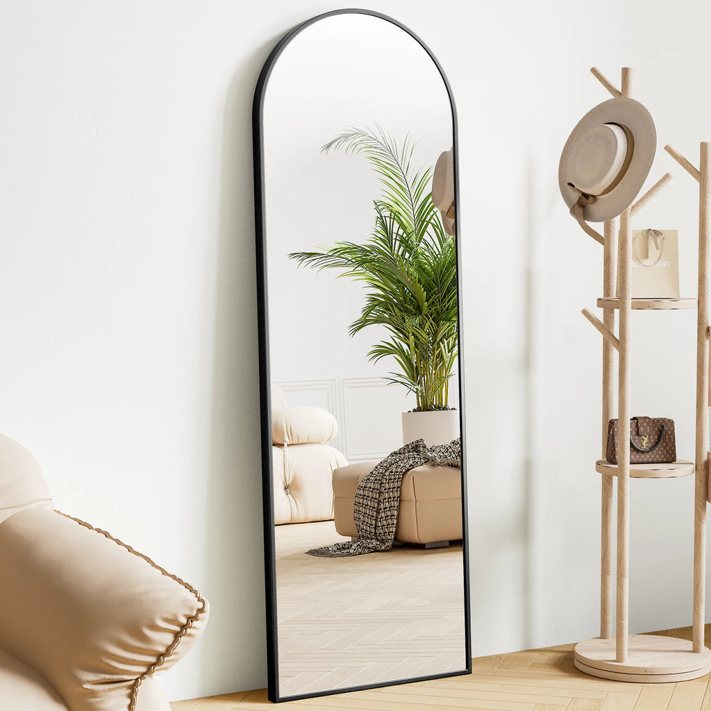 JHK 64" × 21" Full Body Mirror – Large Aluminum Alloy Framed Standing, Hanging & Leaning Mirror