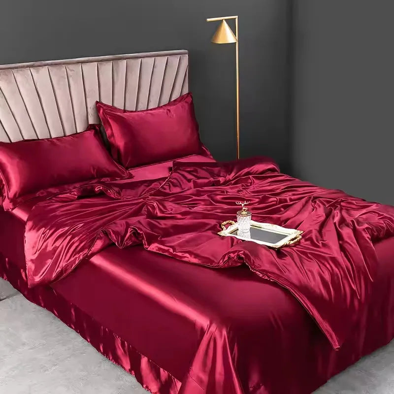4-Piece Pure Silk Bedding Set – Luxury Mulberry Silk Bedding for Ultimate Comfort
