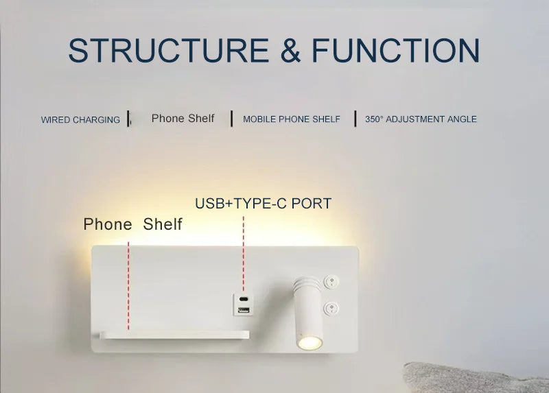 Bedside Reading Wall Lamp – Nordic Modern LED Wall Sconce